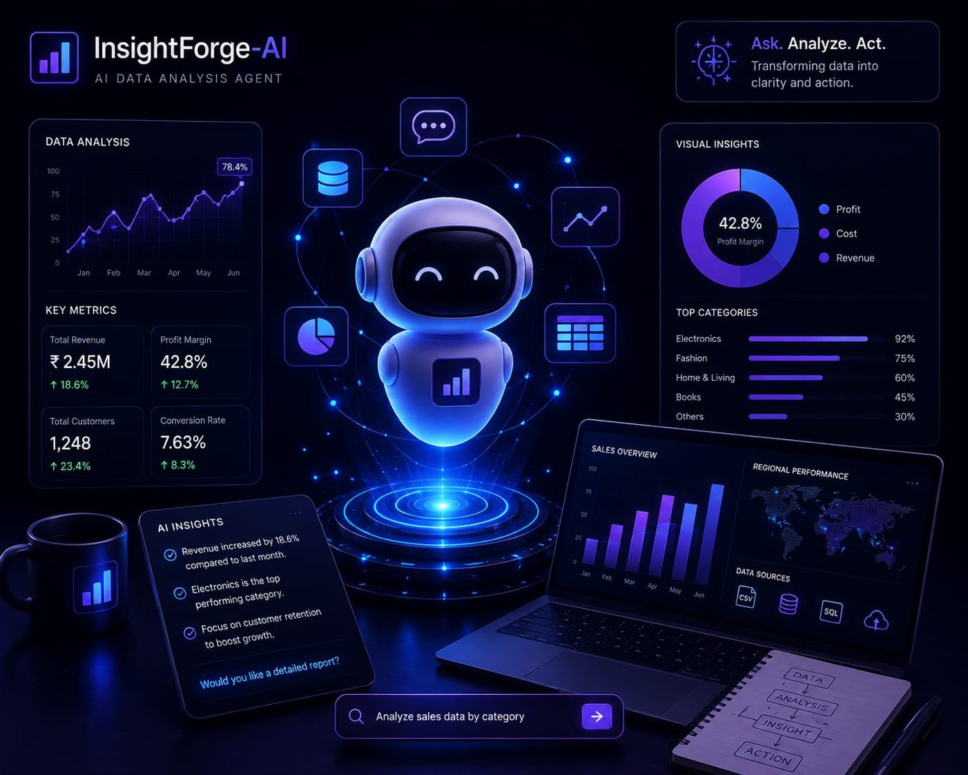 InsightForge AI dashboard